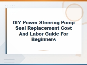 Diy Power Steering Pump Seal Replacement Cost and Labor Guide for Beginners