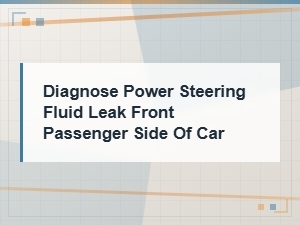 Diagnose Power Steering Fluid Leak Front Passenger Side of Car